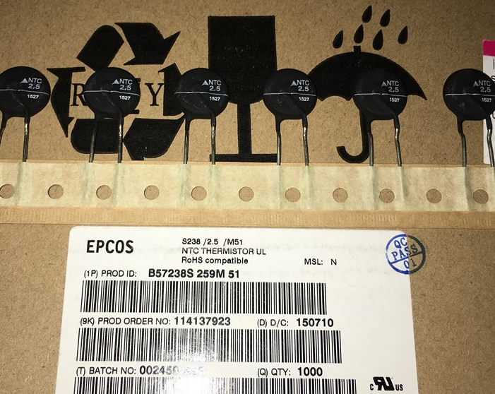 EPCOS B57238S259M NTC 2.5 2.5R 8.4A 16mm 5pcs/lot