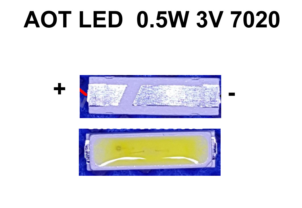 AOT LED  0.5W 3V 7020 50pcs/lot