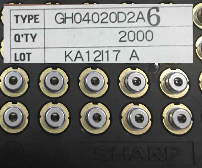 Sharp GH04020D2A6  405nm 20mw 5.6mm TO18(φ5.6mm)