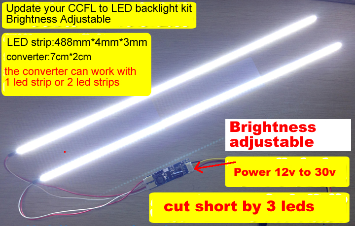 345mm LED Backlight 17 inch LCD upgrade to led Brightness adjustable
