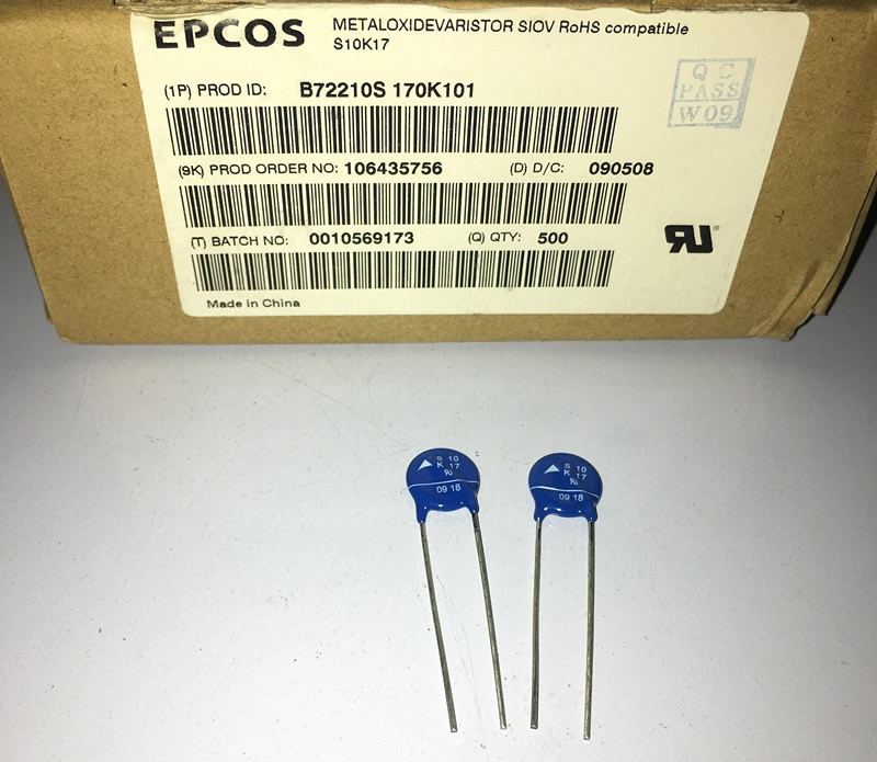 EPCOS B72210S170K101 S10K17 17VAC 10mm 5pcs/lot
